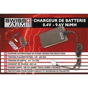 Swiss arms - Chargeur de batterie Lipo / Life / NiMh - Noir - Elite Airsoft