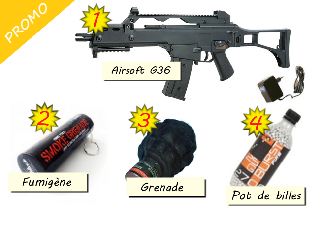 G36 Airsoft en pack, Pack opération spéciale G36-ASG - Les 3 cannes