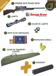 Carabine 22-Pack 22lr+lunette de tir+silencieux SAVAGE 